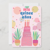 ピンクのケーキバブル ウィムジカル キンセアニェーラ カスタム 招待状 (正面)