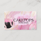 ピンクのケーキポップベーカリーのお菓子 名刺 (正面)