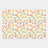 ピンクのケーキ レモン ランタン ブライダルシャワー ラッピングペーパーシート (正面2)