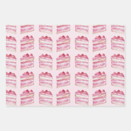 ピンクのケーキ レモン ランタン ブライダルシャワー ラッピングペーパーシート