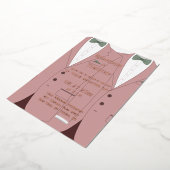 ピンクのゲイウェディングは実在バラゴールドフォイルを招く 箔招待状 (回転した状態)