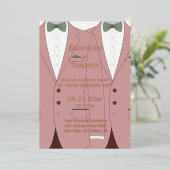 ピンクのゲイウェディングは実在バラゴールドフォイルを招く 箔招待状 (立ち正面)