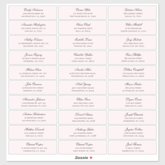 ピンクのゲスト名のアドレス。出荷結婚ラベル シール (シート)