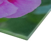 ピンクのゲラニウムガラス カッティングボード (角)