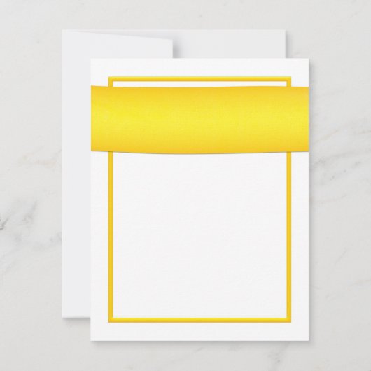 ピンクのゲルバダイジーと黄色のリボン ウェディング セーブザデート (裏面)