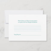 ピンクのゲルバダイジー ターコイズリボン ウェディング RSVP (裏面)