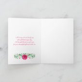 ピンクのゲルバダイジー 緑の花の写真 ありがとう サンキューカード (内部)