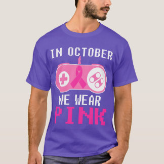 ピンクのゲームコントローラー 10月はピンクを着よう ゲーマー女子 Tシャツ