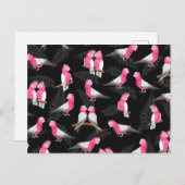 ピンクのコカトゥー鳥の模様 ポストカード (正面/裏面)