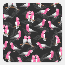 ピンクのコカトスの鳥のパターン スクエアシール