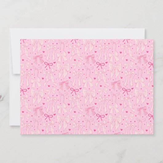 ピンクのコケットがファンシーONE BIRTHDAY Partyの写真を一枚弓 招待状 (裏面)