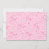 ピンクのコケットが100歳の誕生日パーティーの写真を飾る 招待状 (裏面)