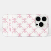 ピンクのコケットウォーターカラーのリボン Case-Mate iPhoneケース (裏面 (横))