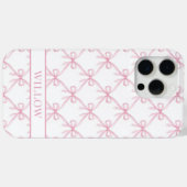 ピンクのコケットウォーターカラーのリボン Case-Mate iPhoneケース (裏面 (横))