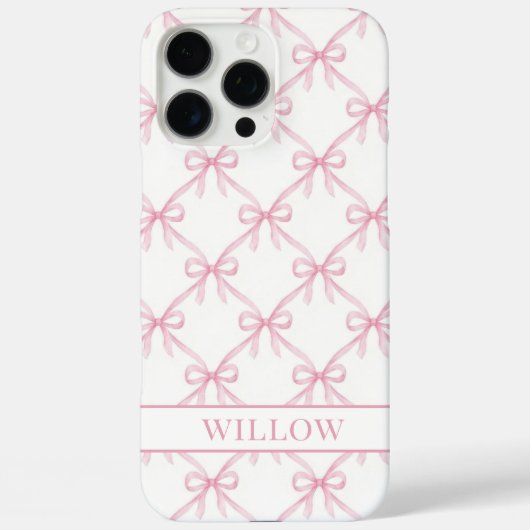 ピンクのコケットウォーターカラーボウ Case-Mate iPhoneケース (裏面)