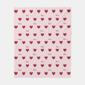 ピンクのコケットエステティックの愛ハート フリースブランケット (正面)