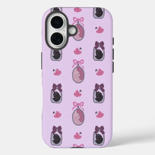 ピンクのコケットキャットiPhone 16ケース Case-Mate iPhoneケース (裏面)