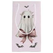 ピンクのコケットハロウィーンの幽霊ギフトバッグ