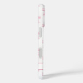 ピンクのコケットボウストライプモノグラム Case-Mate iPhoneケース (裏面 / 右)