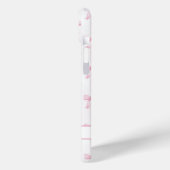 ピンクのコケットボウストライプモノグラム Case-Mate iPhoneケース (裏面 / 左)