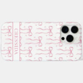 ピンクのコケットボウモノグラム Case-Mate iPhoneケース (裏面 (横))