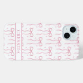 ピンクのコケットボウモノグラム Case-Mate iPhoneケース (裏面 (横))