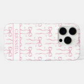 ピンクのコケットボウモノグラム Case-Mate iPhoneケース (裏面 (横))