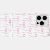 ピンクのコケットボウモノグラム Case-Mate iPhoneケース (裏面 (横))