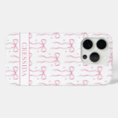 ピンクのコケットボウモノグラム Case-Mate iPhoneケース (裏面 (横))