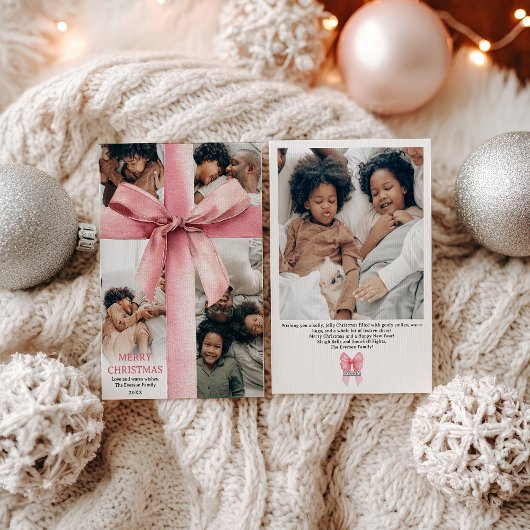 ピンクのコケットボウ クリスマス 冬 5 写真