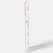 ピンクのコケットボウ ストライプモノグラム Case-Mate iPhoneケース (裏面 / 左)