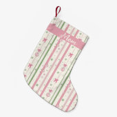 ピンクのコケットママのクリスマスグッズ スモールクリスマスストッキング (正面 (吊り時))