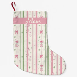 ピンクのコケットママのクリスマスグッズ スモールクリスマスストッキング