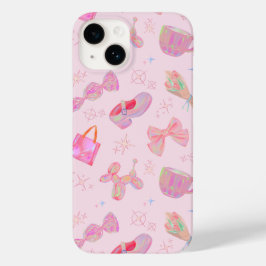ピンクのコケットY2Kキッチュリボンシューズパターン Case-Mate iPhone 14ケース