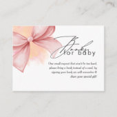 ピンクのコケモダンーエレガントト赤ちゃんシャワー エンクロージャーカード (正面)