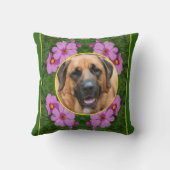 ピンクのコスモスの花々独自の写真を作成 クッション (裏面)