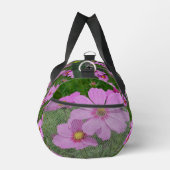 ピンクのコスモスの花のパタパーソナライズされたーン ダッフルバッグ (右)