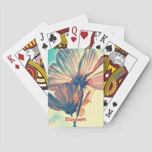 ピンクのコスモスの花の名前 トランプ (裏面)