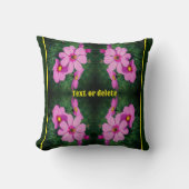 ピンクのコスモスの花の抽象芸術 クッション (正面)