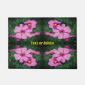 ピンクのコスモスの花の抽象芸術 ドアマット (正面)