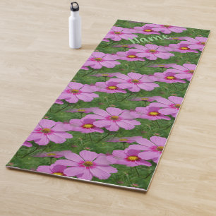 ピンクのコスモスの花の自然 ヨガマット