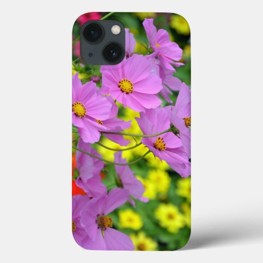 ピンクのコスモスの花プリントのipadケース Case-Mate iPhoneケース (裏面)