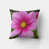 ピンクのコスモスの花ワイルドフラワー クッション (裏面)