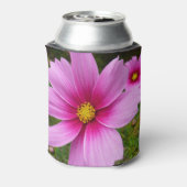 ピンクのコスモスの花ワイルドフラワー 缶クーラー (缶裏面)