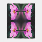 ピンクのコスモスの花抽象芸術 フリースブランケット