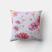 ピンクのコスモスの花柄 クッション (裏面)