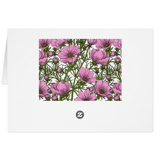 ピンクのコスモスの花 (裏面横)