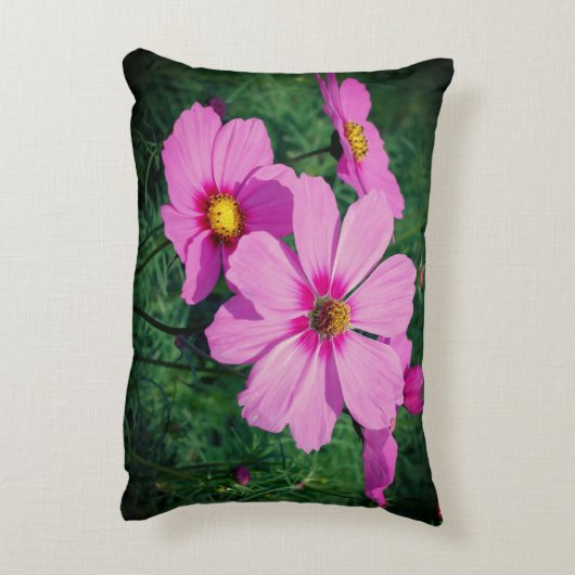 ピンクのコスモスの花 アクセントクッション (裏面(縦))
