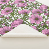 ピンクのコスモスの花 シェルパブランケット (3/4)