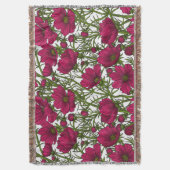 ピンクのコスモスの花 スローブランケット (正面縦)